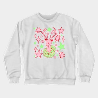 Whimsical Christmas Deer Crewneck Sweatshirt